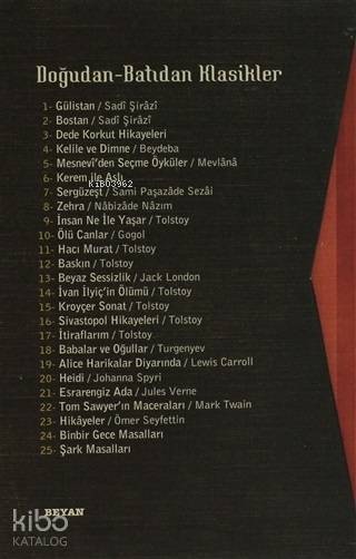 Doğudan - Batıdan Klasikler (25 Kitap Takım)